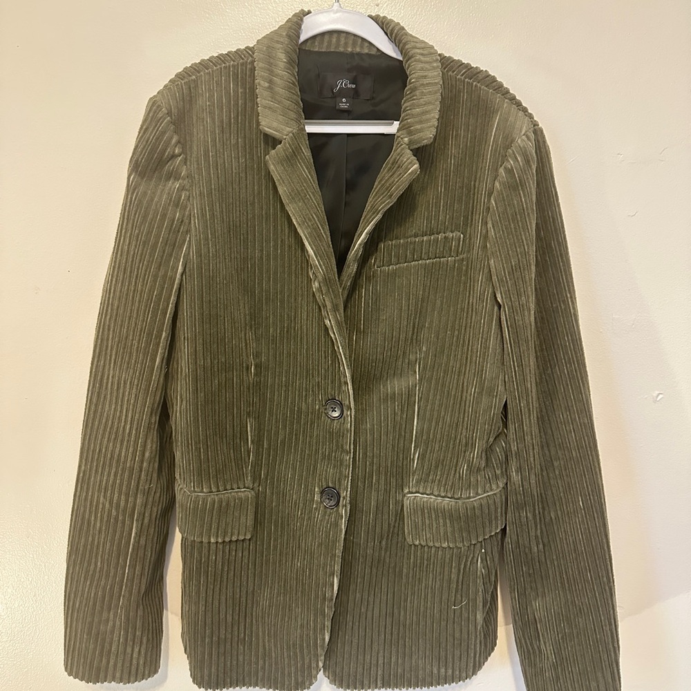 J. Crew Green Corduroy Blazer